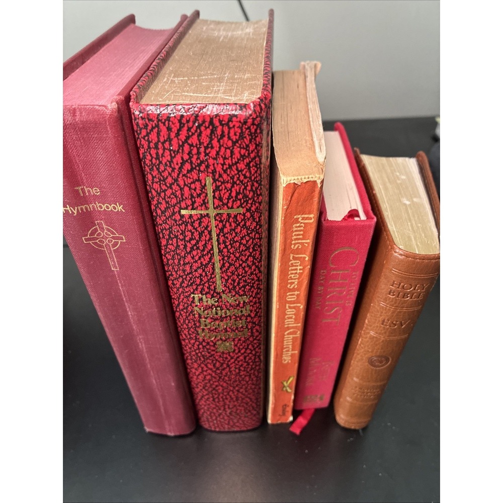 Lot of 5 Religious Books, Holy Bible, Hymnals - Decor-staging-Theology